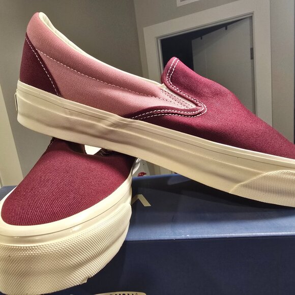Vans Premium BMX Slip-on Reissue 98 LX Skate Shoes Maroon VN000CSE5T2 Men's 12 - Picture 4 of 13